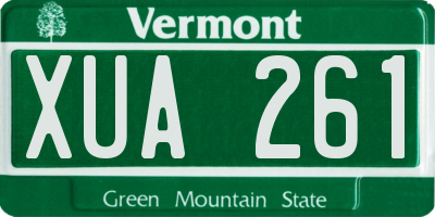 VT license plate XUA261