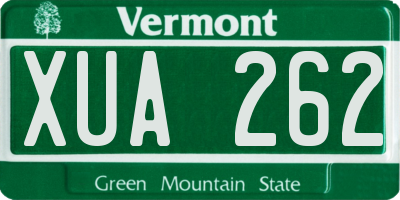 VT license plate XUA262