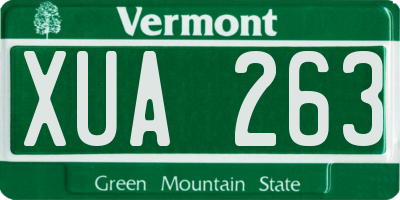 VT license plate XUA263