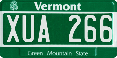VT license plate XUA266