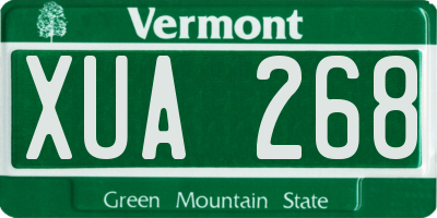 VT license plate XUA268