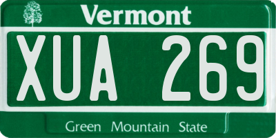 VT license plate XUA269