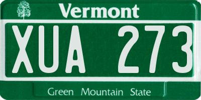 VT license plate XUA273