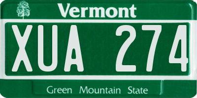 VT license plate XUA274