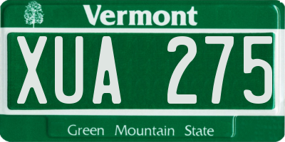 VT license plate XUA275