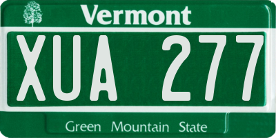 VT license plate XUA277
