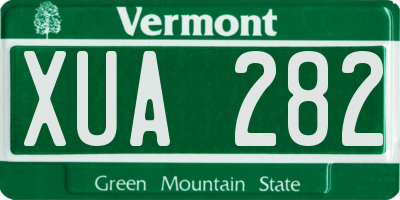 VT license plate XUA282