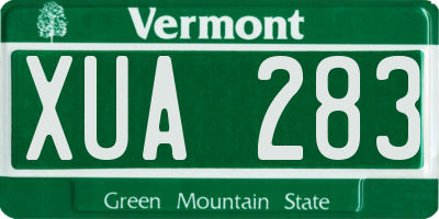 VT license plate XUA283