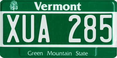 VT license plate XUA285