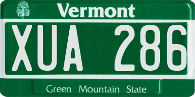 VT license plate XUA286