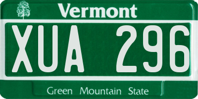 VT license plate XUA296