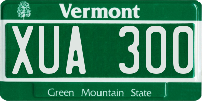 VT license plate XUA300