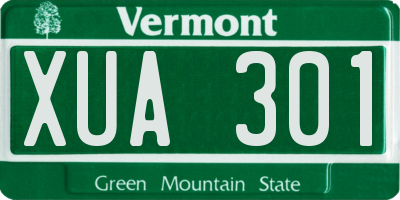 VT license plate XUA301