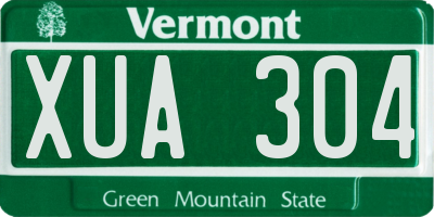 VT license plate XUA304