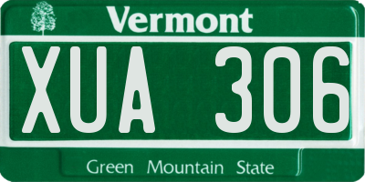 VT license plate XUA306