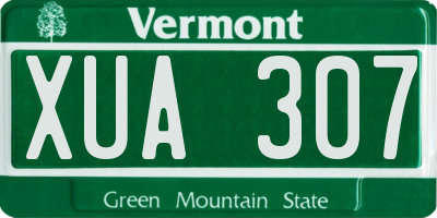 VT license plate XUA307
