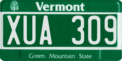 VT license plate XUA309