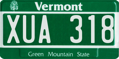 VT license plate XUA318