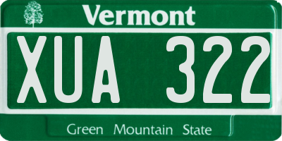 VT license plate XUA322