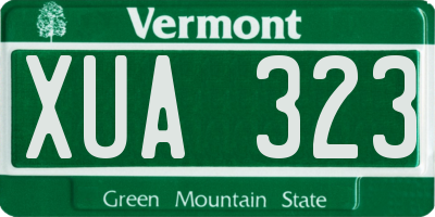 VT license plate XUA323