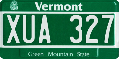 VT license plate XUA327