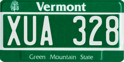 VT license plate XUA328