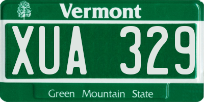 VT license plate XUA329