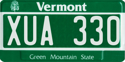 VT license plate XUA330
