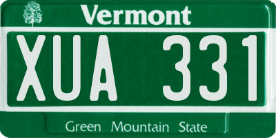 VT license plate XUA331