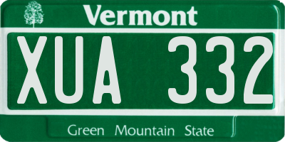 VT license plate XUA332