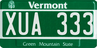 VT license plate XUA333