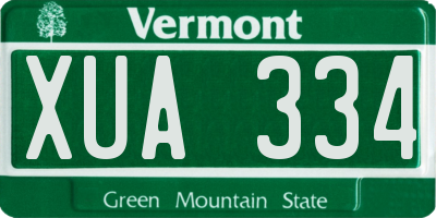VT license plate XUA334