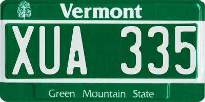 VT license plate XUA335