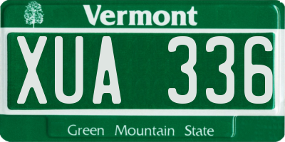 VT license plate XUA336