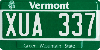 VT license plate XUA337