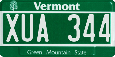 VT license plate XUA344