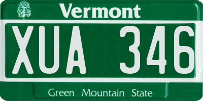 VT license plate XUA346