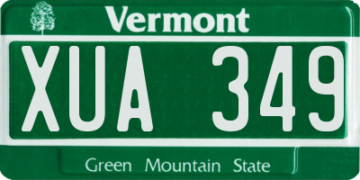 VT license plate XUA349