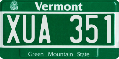 VT license plate XUA351