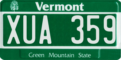 VT license plate XUA359