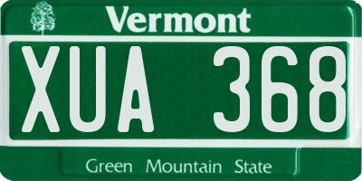 VT license plate XUA368