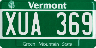 VT license plate XUA369