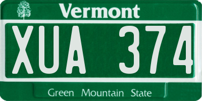 VT license plate XUA374