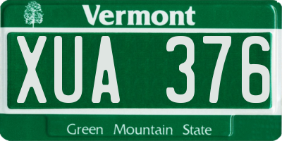 VT license plate XUA376