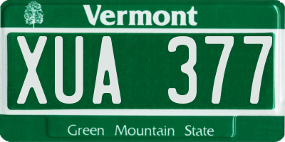 VT license plate XUA377