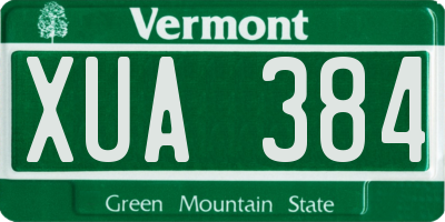 VT license plate XUA384