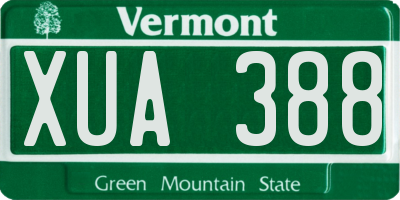 VT license plate XUA388