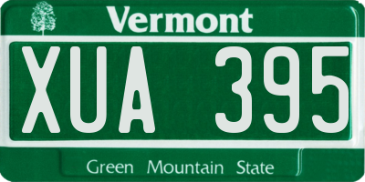 VT license plate XUA395