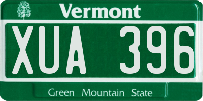 VT license plate XUA396