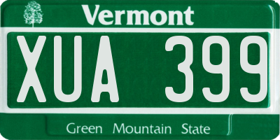 VT license plate XUA399